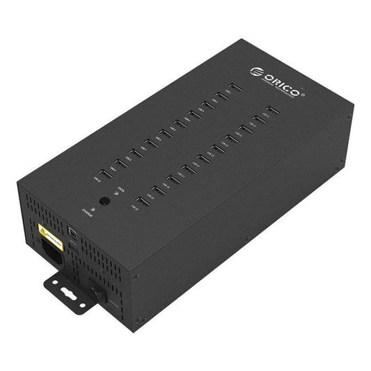 ORICO IH20P Industrial Grade 20 Ports USB 2.0 Hub, Plug:US Plug(Black) - USB 2.0 HUB by ORICO | Online Shopping South Africa | PMC Jewellery | Buy Now Pay Later Mobicred