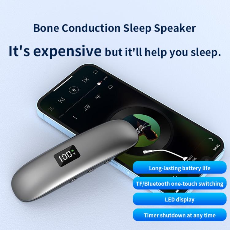 QY10-A Bone Conduction Bluetooth 5.3  Sleep Speaker(Grey) - free shipping - PMC TechLife - Order now!