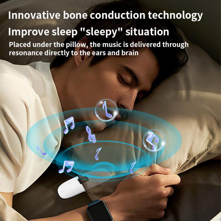 QY10-B Bone Conduction Bluetooth 5.3  Sleep Speaker(White) - free shipping - PMC TechLife - Order now!