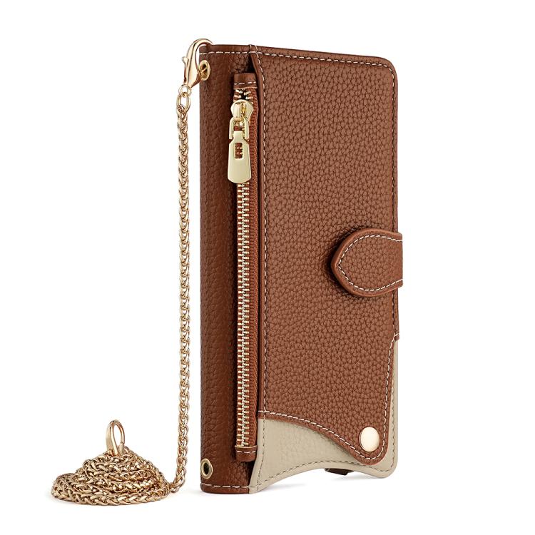 For Honor 200 Crossbody Chain Fishtail Litchi Leather Phone Case(Brown) - Honor Cases by PMC TechLife | Online Shopping South Africa | PMC TechLife | Buy Now Pay Later Mobicred