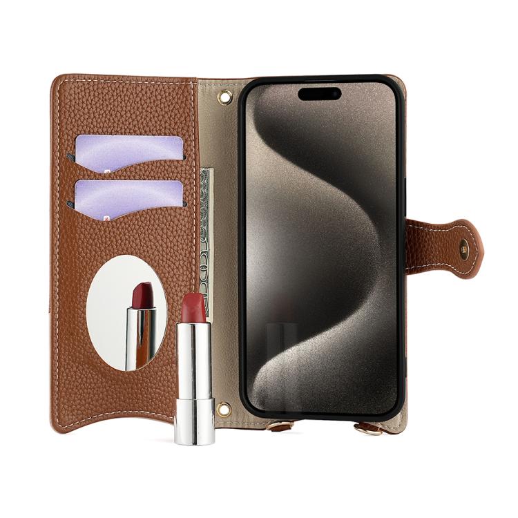 For Google Pixel 6 Pro Crossbody Chain Fishtail Litchi Leather Phone Case(Brown) - Google Cases by PMC TechLife | Online Shopping South Africa | PMC TechLife | Buy Now Pay Later Mobicred