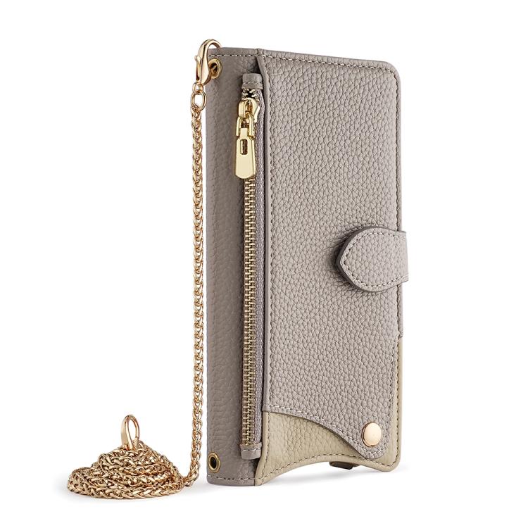 For Itel A50 Crossbody Chain Fishtail Litchi Leather Phone Case(Grey) - More Brand by PMC TechLife | Online Shopping South Africa | PMC TechLife | Buy Now Pay Later Mobicred