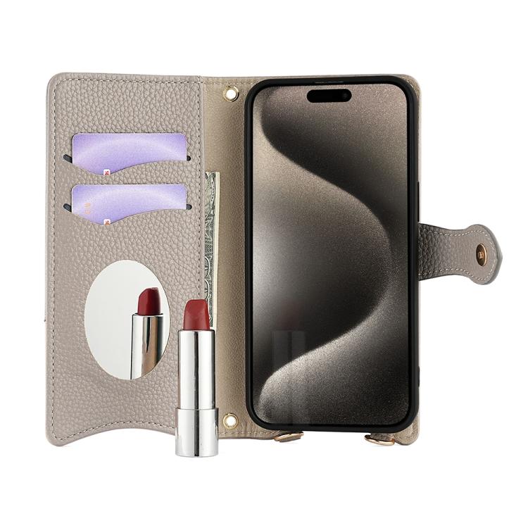 For Itel A50 Crossbody Chain Fishtail Litchi Leather Phone Case(Grey) - More Brand by PMC TechLife | Online Shopping South Africa | PMC TechLife | Buy Now Pay Later Mobicred