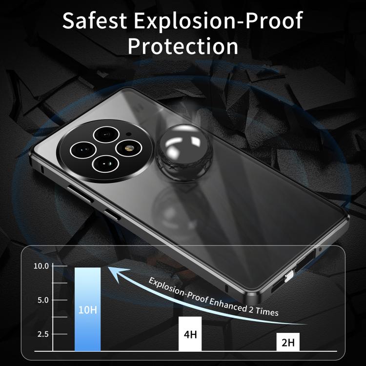 For OnePlus 13 Magnetic HD Tempered Glass Phone Case(Silver) - OnePlus Cases by PMC TechLife | Online Shopping South Africa | PMC TechLife | Buy Now Pay Later Mobicred