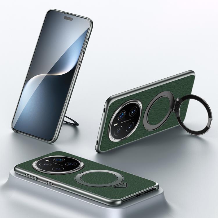 For Honor Magic7 Pro SULADA Top Grain Leather MagSafe Magnetic Holder Phone Case(Green) - Honor Cases by SULADA | Online Shopping South Africa | PMC TechLife | Buy Now Pay Later Mobicred