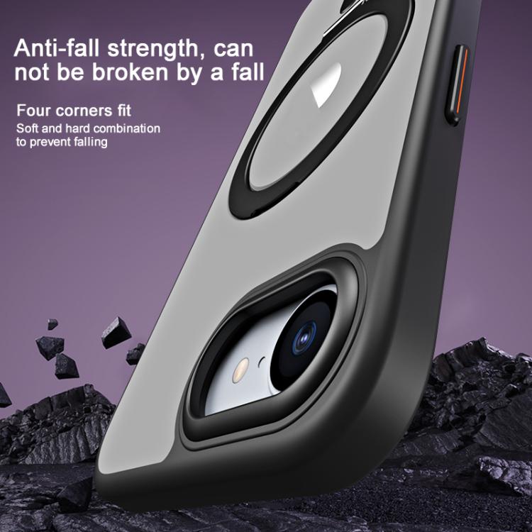 For iPhone 16e Airbag MagSafe Shockproof Frosted Phone Case with Fold Holder(Silver) - iPhone 16e Cases by PMC TechLife | Online Shopping South Africa | PMC TechLife | Buy Now Pay Later Mobicred
