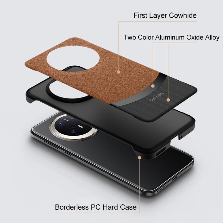 For Huawei Mate 70 SULADA Frameless Top Layer Cowhide Leather Hybrid PC Phone Case(Blue) - free shipping - PMC TechLife - Order now!