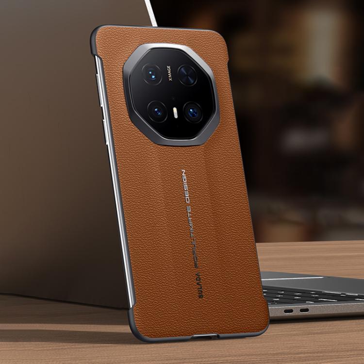 For Huawei Mate 70 RS Ultimate SULADA Frameless Top Layer Cowhide Leather Hybrid PC Phone Case(Brown) - Huawei Cases by SULADA | Online Shopping South Africa | PMC TechLife | Buy Now Pay Later Mobicred