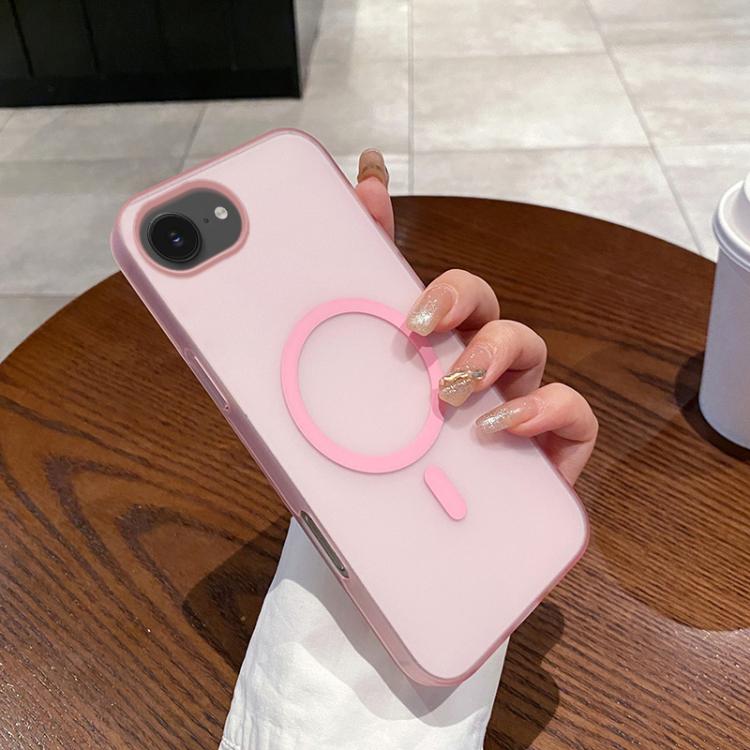 For iPhone 16e Ice Fog MagSafe PC Phone Case(Transparent Pink) - iPhone 16e Cases by PMC TechLife | Online Shopping South Africa | PMC TechLife | Buy Now Pay Later Mobicred