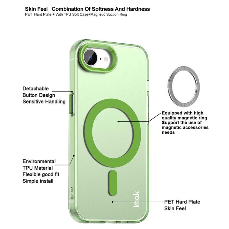For iPhone 16e IMAK Candy Series Shockproof MagSafe Phone Case(Green) - iPhone 16e Cases by imak | Online Shopping South Africa | PMC TechLife | Buy Now Pay Later Mobicred