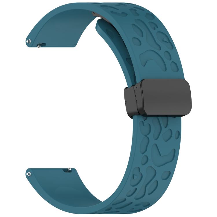 18mm Kalebol Universal Leopard Print Magnetic Folding Buckle Silicone Strap(Dark Blue) - free shipping - PMc TechLife - Order now!