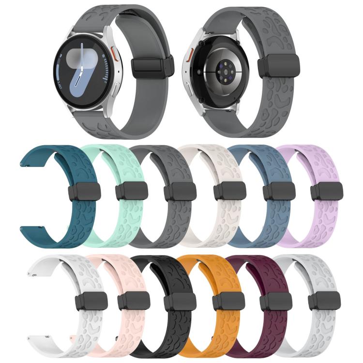 20mm Kalebol Universal Leopard Print Magnetic Folding Buckle Silicone Strap(Purple) - free shipping - PMc TechLife - Order now!