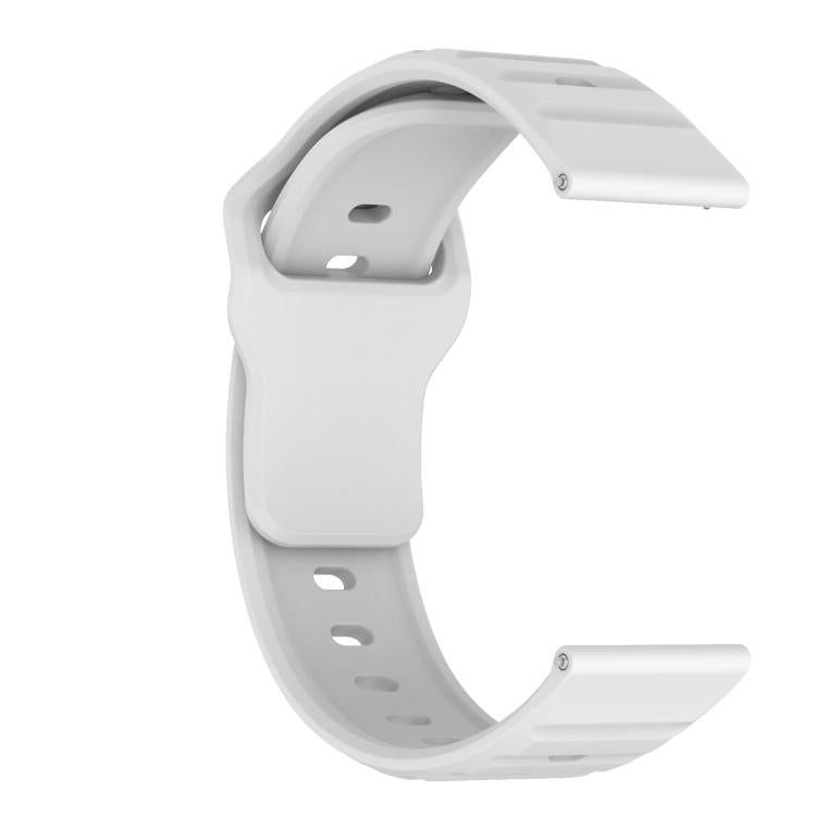 22mm Kalebol Wave Pattern Studded Buckle Silicone Watch Band(White) - free shipping - PMc TechLife - Order now!