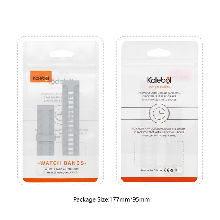 20mm Kalebol Black Buckle Tire Pattern Silicone Watch Band(Starlight) - 20mm Bands by Kalebol | Online Shopping South Africa | PMc TechLife | Buy Now Pay Later Mobicred