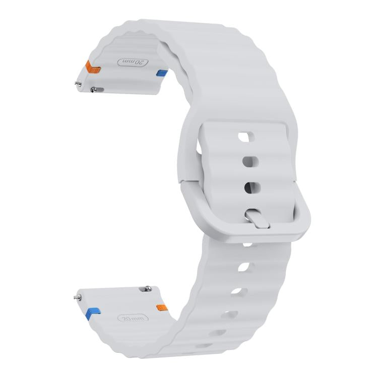20mm Kalebol Wave Stitch Silicone Watch Band(Light Grey) - 20mm Bands by Kalebol | Online Shopping South Africa | PMc TechLife | Buy Now Pay Later Mobicred