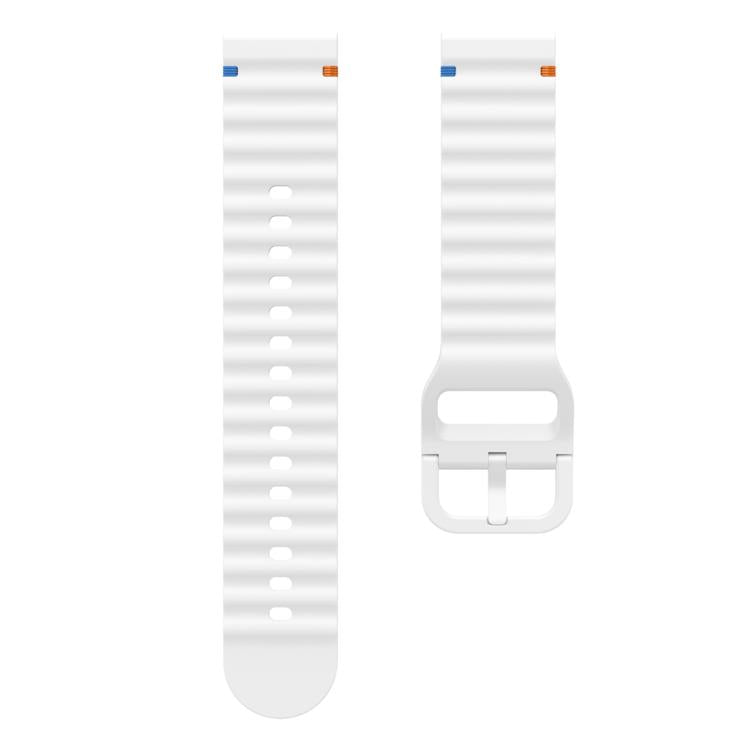 22mm Kalebol Wave Stitch Silicone Watch Band(White) - 22mm Bands by Kalebol | Online Shopping South Africa | PMc TechLife | Buy Now Pay Later Mobicred