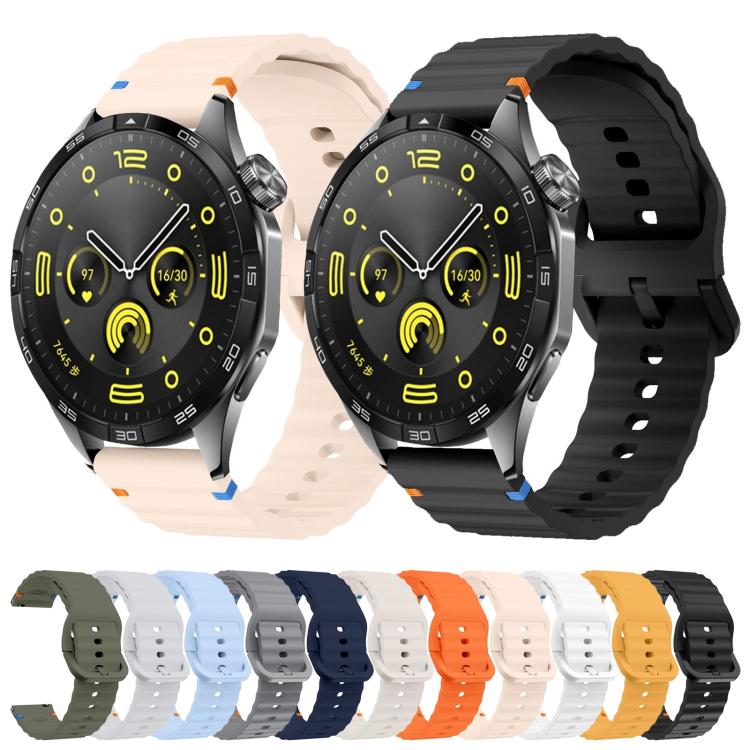 22mm Kalebol Wave Stitch Silicone Watch Band(Light Grey) - free shipping - PMc TechLife - Order now!