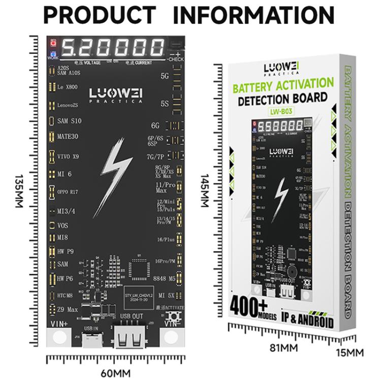 LUOWEI LW-B03 Battery Fast Charging Activation Board for iPhone/Android - free shipping - PMC TechLife - Order now!