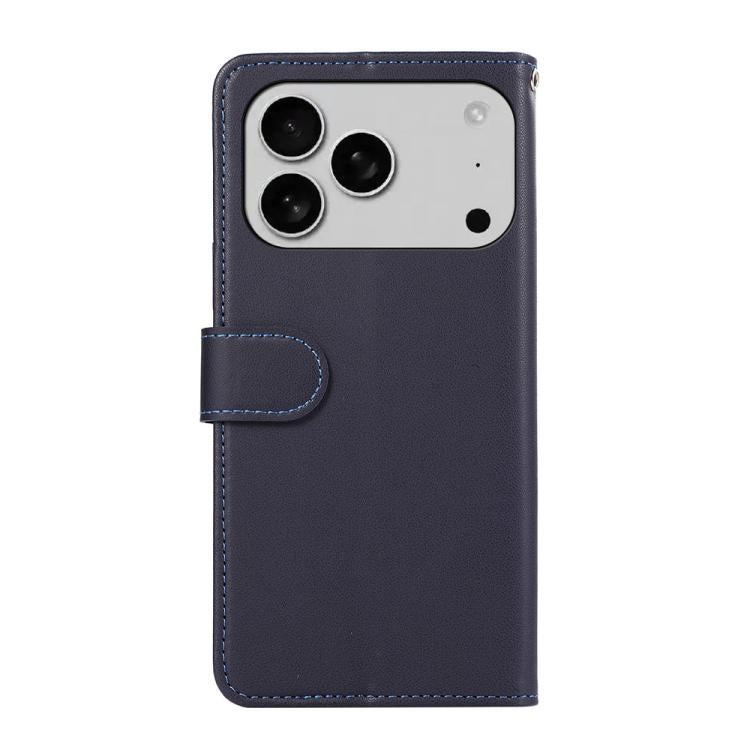 For iPhone 17 Pro ABEEL Delicate Texture Splicing RFID Leather Phone Case(Blue) - free shipping - PMc TechLife - Order now!