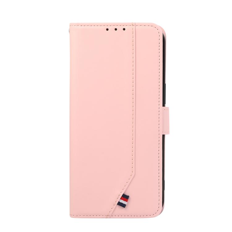 For iPhone 17 Pro Max ABEEL Delicate Texture Splicing RFID Leather Phone Case(Pink) - free shipping - PMc TechLife - Order now!