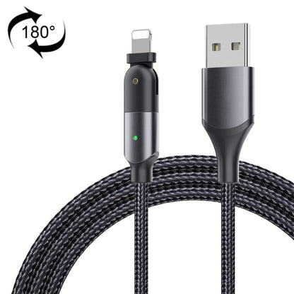 FXCL-WY0G 2.4A USB to 8 Pin 180 Degree Rotating Elbow Charging Cable, Length:1.2m(Grey) - Normal Style Cable by PMC Jewellery | Online Shopping South Africa | PMC Jewellery | Buy Now Pay Later Mobicred