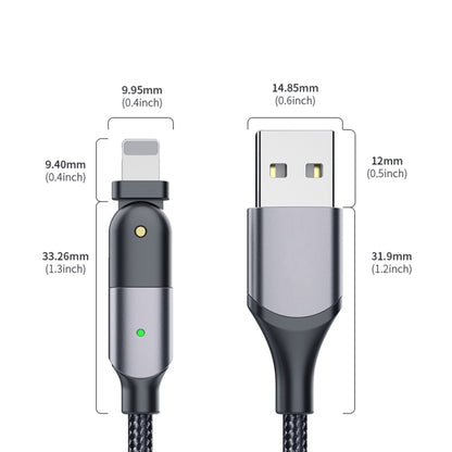 FXCL-WYA0G 2.4A USB to 8 Pin 180 Degree Rotating Elbow Charging Cable, Length:2m(Grey) - Normal Style Cable by PMC Jewellery | Online Shopping South Africa | PMC Jewellery | Buy Now Pay Later Mobicred