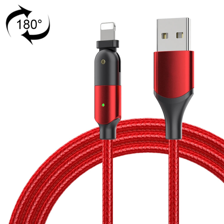 FXCL-WYA09 2.4A USB to 8 Pin 180 Degree Rotating Elbow Charging Cable, Length:2m(Red) - Normal Style Cable by PMC Jewellery | Online Shopping South Africa | PMC Jewellery | Buy Now Pay Later Mobicred