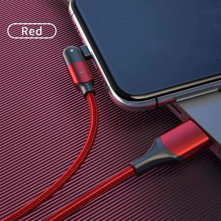 FXCL-WYA09 2.4A USB to 8 Pin 180 Degree Rotating Elbow Charging Cable, Length:2m(Red) - Normal Style Cable by PMC Jewellery | Online Shopping South Africa | PMC Jewellery | Buy Now Pay Later Mobicred