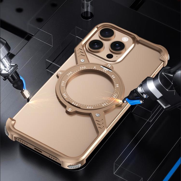 For iPhone 16 Plus S Shaped 360 Holder Airbag Frameless MagSafe Metal Phone Case(Black) - free shipping - PMC TechLife - Order now!