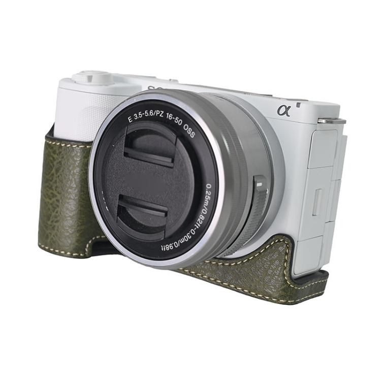 For Sony Alpha ZV-E10 II / ZV-E10M2 Litchi Texture PU Leather Camera Half Case Base(Green) - free shipping - PMC TechLife - Order now!