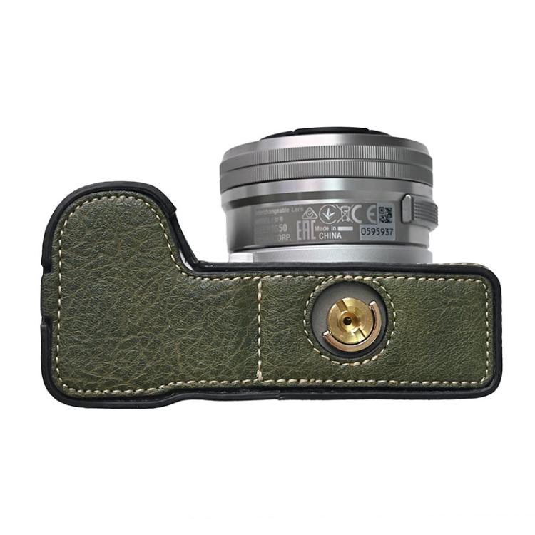For Sony Alpha ZV-E10 II / ZV-E10M2 Litchi Texture PU Leather Camera Half Case Base(Green) - free shipping - PMC TechLife - Order now!