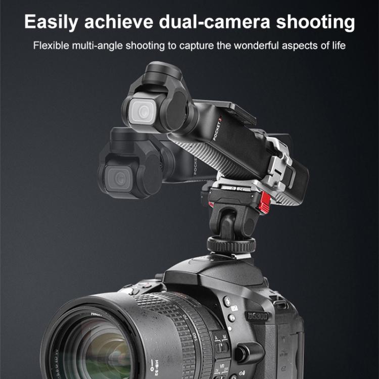 For DJI Osmo Pocket 3 BRDRC Quick Assembly Multi-function Cold Shoe Extension Mount(Dark Grey) - free shipping - PMC TechLife - Order now!
