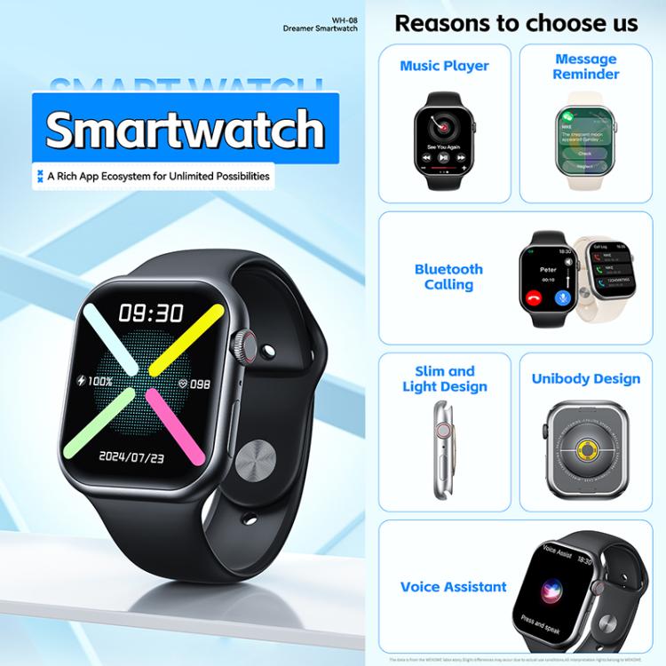 WK WH-08 Dreamer S Smart Watch, 2.01 inch Screen, Support BT Call(White) - free shipping - PMC TechLife - Order now!