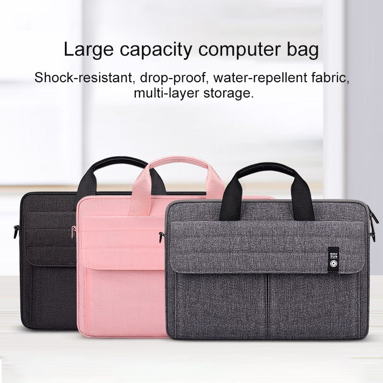 ST08 Handheld Briefcase Carrying Storage Bag with Shoulder Strap for 15.4 inch Laptop(Grey) - 15 inch by PMC Jewellery | Online Shopping South Africa | PMC Jewellery | Buy Now Pay Later Mobicred