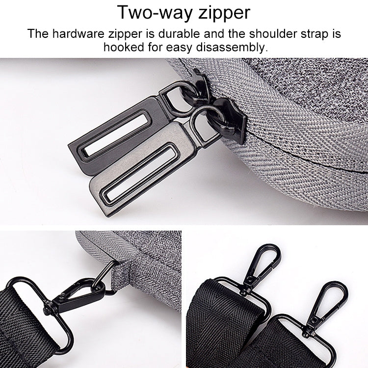 ST08 Handheld Briefcase Carrying Storage Bag with Shoulder Strap for 15.4 inch Laptop(Grey) - 15 inch by PMC Jewellery | Online Shopping South Africa | PMC Jewellery | Buy Now Pay Later Mobicred