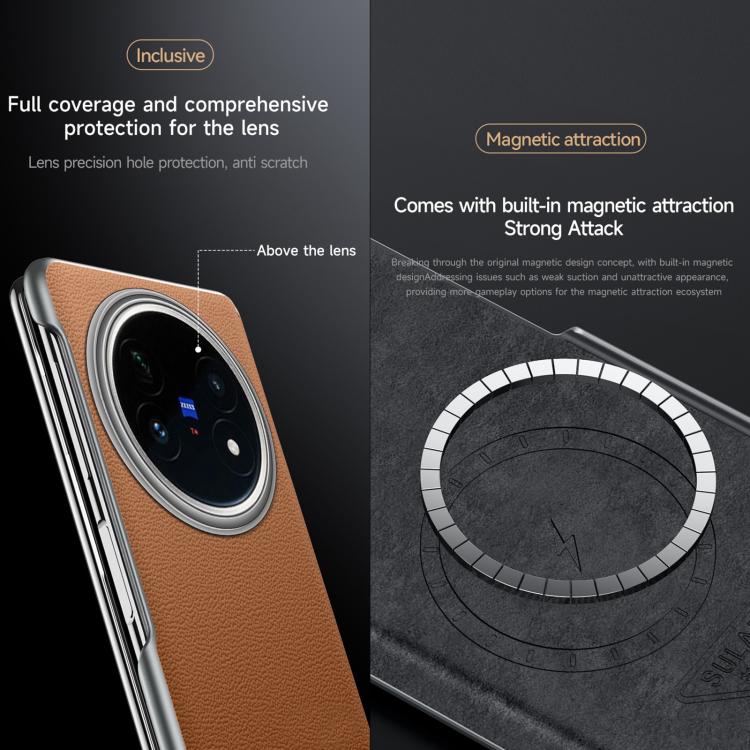 For vivo X Fold5 SULADA Frameless Top Layer Cowhide Leather PC Phone Case(Black) - free shipping - PMC TechLife - Order now!