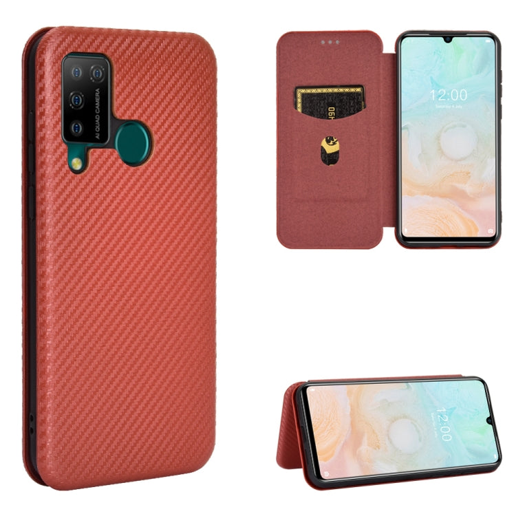 For DOOGEE N20 Pro Carbon Fiber Texture Horizontal Flip TPU + PC + PU Leather Case with Card Slot(Brown) - More Brand by PMC Jewellery | Online Shopping South Africa | PMC Jewellery | Buy Now Pay Later Mobicred