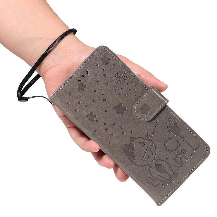 For Nothing Phone 3A Cat and Bee Embossed Flip Leather Phone Case(Grey) - free shipping - PMC TechLife - Order now!