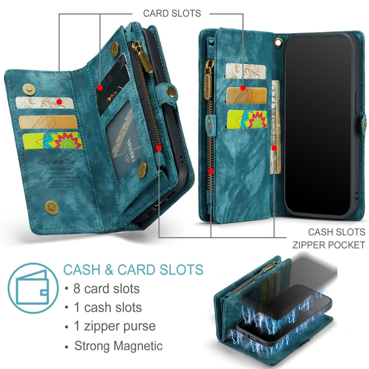 For iPhone 12 Pro Max CaseMe-008 Detachable Multifunctional Wallet Leather Phone Case (Blue) - iPhone 12 Pro Max Cases by CaseMe | Online Shopping South Africa | PMC Jewellery | Buy Now Pay Later Mobicred