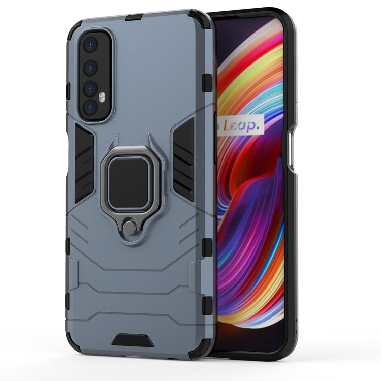 For OPPO Realme 7 PC + TPU Shockproof Protective Case with Magnetic Ring Holder(Navy Blue) - free shipping - PMC TechLife - Order now!