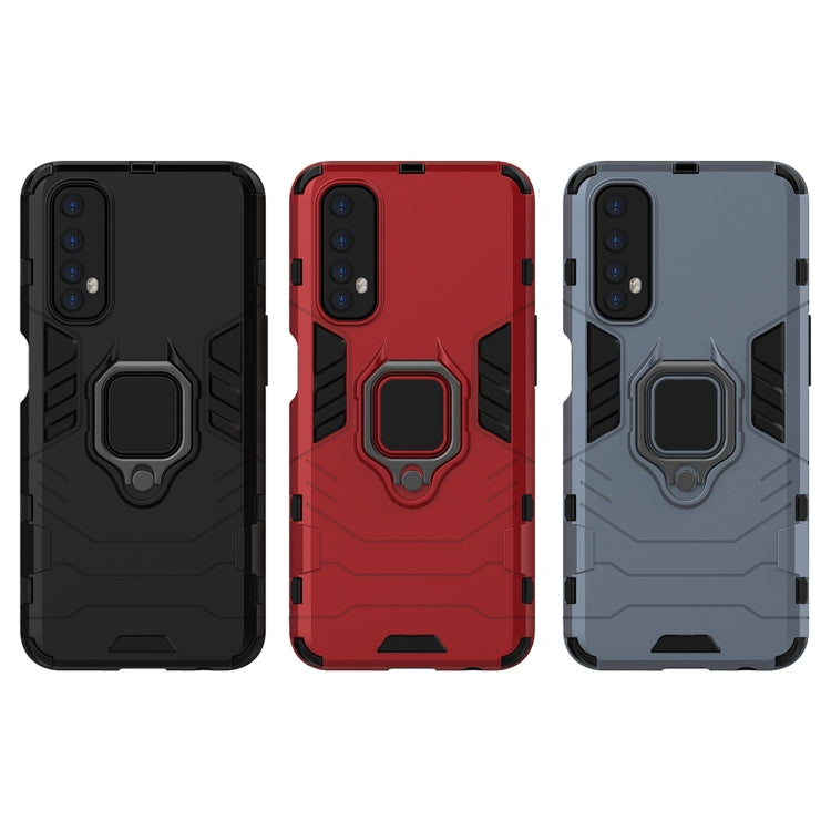 For OPPO Realme 7 PC + TPU Shockproof Protective Case with Magnetic Ring Holder(Navy Blue) - free shipping - PMC TechLife - Order now!