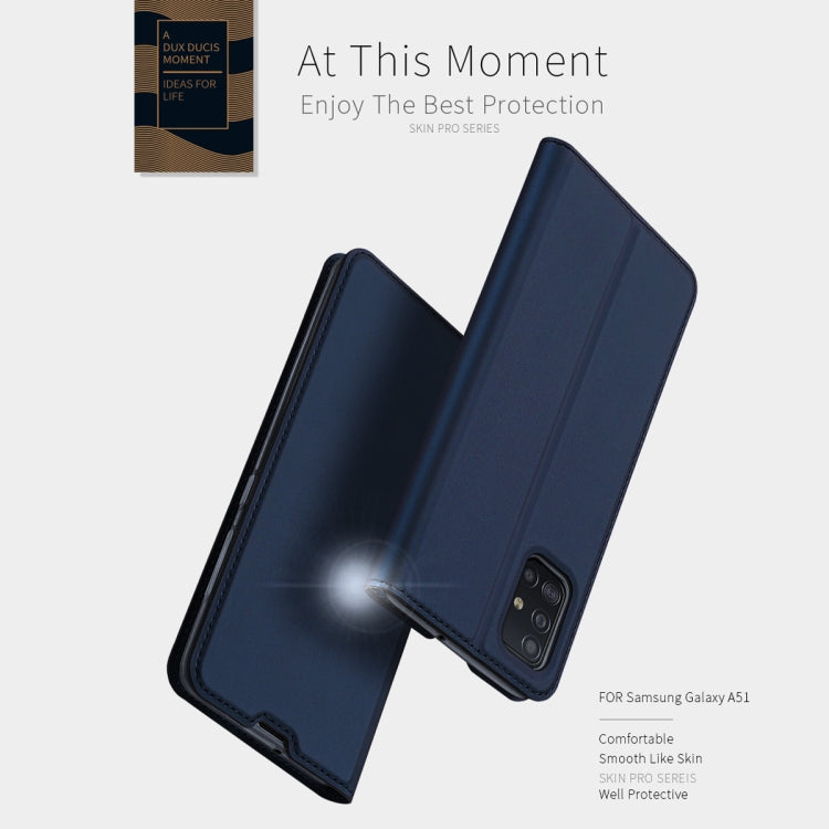 For Samsung Galaxy A51 DUX DUCIS Skin Pro Series Horizontal Flip PU + TPU Leather Case with Holder & Card Slots(Black) - Galaxy Phone Cases by DUX DUCIS | Online Shopping South Africa | PMC Jewellery | Buy Now Pay Later Mobicred