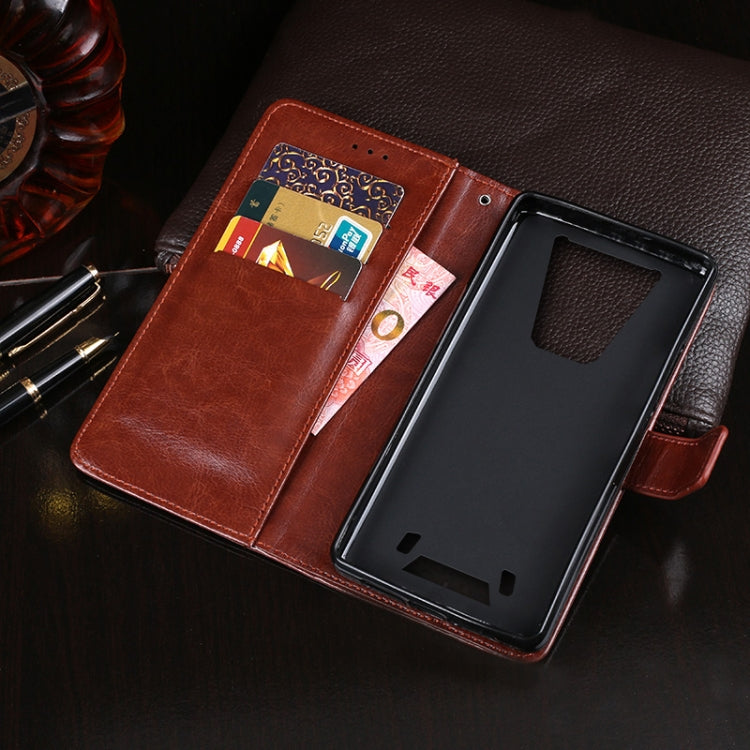 For Blackview BV6900 idewei Crazy Horse Texture Horizontal Flip Leather Case with Holder & Card Slots & Wallet(Black) - More Brand by idewei | Online Shopping South Africa | PMC Jewellery | Buy Now Pay Later Mobicred