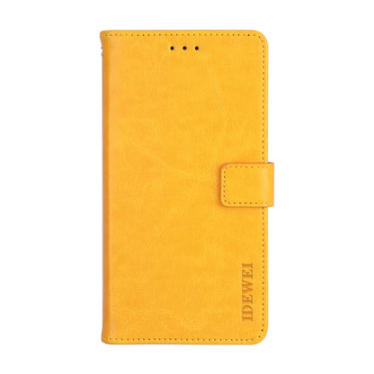 For Blackview BV6900 idewei Crazy Horse Texture Horizontal Flip Leather Case with Holder & Card Slots & Wallet(Yellow) - More Brand by idewei | Online Shopping South Africa | PMC Jewellery | Buy Now Pay Later Mobicred