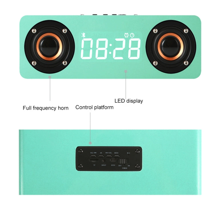 M5C Subwoofer Wooden Clock Bluetooth 4.2 Speaker, Support TF Card & 3.5mm AUX & FM Radio(Grey Wood Grain) - Desktop Speaker by PMC Jewellery | Online Shopping South Africa | PMC Jewellery | Buy Now Pay Later Mobicred