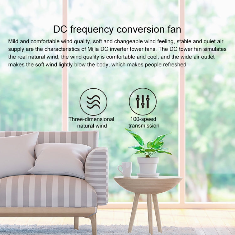 Original Xiaomi Mijia 2.4GHz WiFi Control DC Inverter Tower Fan(White) - Electric Fans by Xiaomi | Online Shopping South Africa | PMC Jewellery | Buy Now Pay Later Mobicred