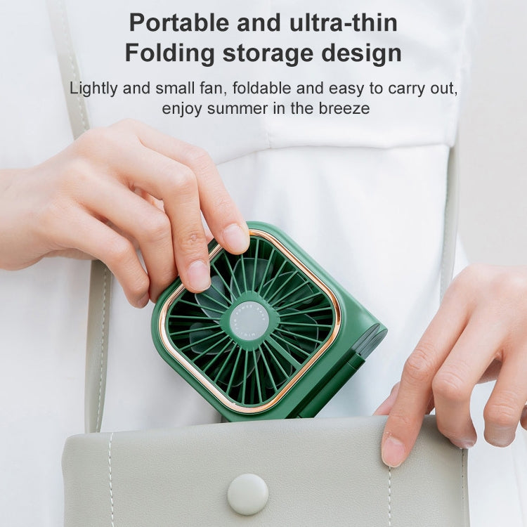 F30 Electroplating Handheld Fan Portable Desktop Folding Mute USB Hanging Neck Fan, Upgraded Version (Green) - Electric Fans by PMC Jewellery | Online Shopping South Africa | PMC Jewellery | Buy Now Pay Later Mobicred