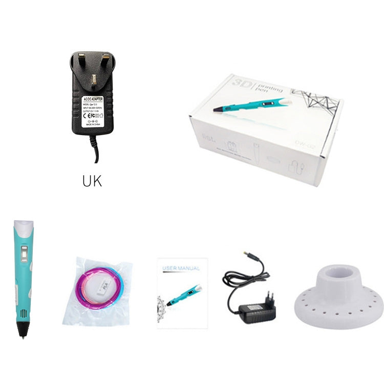 Hand-held 3D Printing Pen, UK Plug (Blue) - 3D Printer by PMC Jewellery | Online Shopping South Africa | PMC Jewellery | Buy Now Pay Later Mobicred