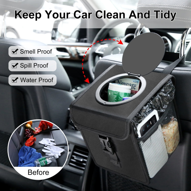 FUNADD Portable Folding Car Back Seat Hook Garbage Can Car Storage Box (Black) - Seat Accessories by FunAdd | Online Shopping South Africa | PMC Jewellery | Buy Now Pay Later Mobicred