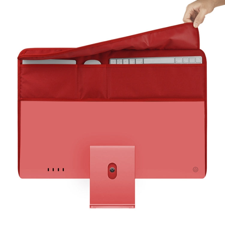 For 24 inch Apple iMac Portable Dustproof Cover Desktop Apple Computer LCD Monitor Cover with Storage Bag(Red) - Others Accessories by PMC Jewellery | Online Shopping South Africa | PMC Jewellery | Buy Now Pay Later Mobicred